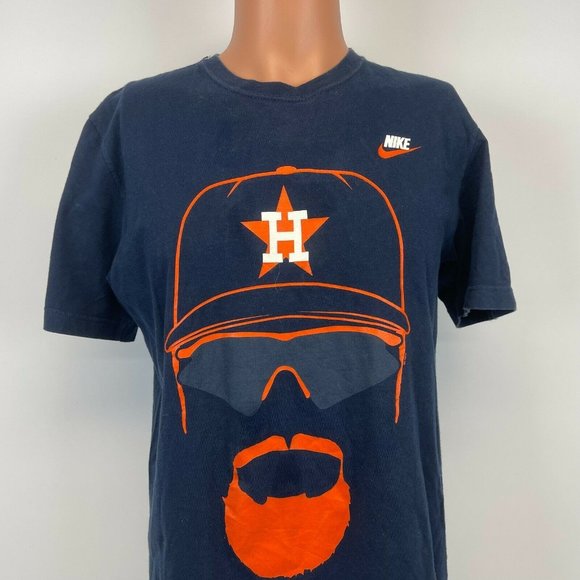 Nike Jeff Bagwell Houston Astros Hair Itage T Shirt MLB Cooperstown Heritage M - Picture 1 of 4